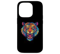 Graphique de Tigre Rugissant coloré pour garçons, Enfants Animaux de fête Coque pour iPhone 14 Pro