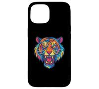 Graphique de Tigre Rugissant coloré pour garçons, Enfants Animaux de fête Coque pour iPhone 15