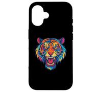 Graphique de Tigre Rugissant coloré pour garçons, Enfants Animaux de fête Coque pour iPhone 16