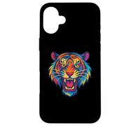 Graphique de Tigre Rugissant coloré pour garçons, Enfants Animaux de fête Coque pour iPhone 16 Plus