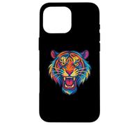 Graphique de Tigre Rugissant coloré pour garçons, Enfants Animaux de fête Coque pour iPhone 16 Pro Max