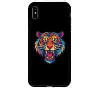Graphique de Tigre Rugissant coloré pour garçons, Enfants Animaux de fête Coque pour iPhone XS Max