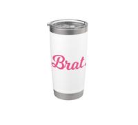 Graphique de type cursif Brat Pink Gobelet isotherme en acier inoxydable double paroi