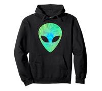 Graphique de visage extraterrestre psychédélique Alien Head Sweat à Capuche