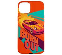 Graphique de Voiture de Course Japonaise Vintage JDM Burn Out Japan Drift Coque pour iPhone 15 Plus