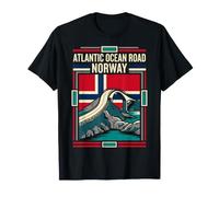 Graphique de Voyage côtier de l'océan Atlantique Route Norvège T-Shirt