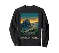 Graphique de Voyage côtier rétro du Mont Saint Michel en France Sweatshirt