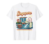 Graphique de Voyage de Singapour Skyline T-Shirt