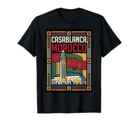 Graphique de Voyage Drapeau du Maroc Casablanca T-Shirt