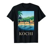 Graphique de Voyage du Port de pêche côtier de Kochi Inde T-Shirt