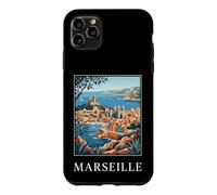 Graphique de Voyage rétro côtier de Marseille, France Coque pour iPhone 11 Pro Max