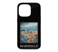 Graphique de Voyage rétro côtier de Marseille, France Coque pour iPhone 13 Pro