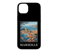 Graphique de Voyage rétro côtier de Marseille, France Coque pour iPhone 14 Plus
