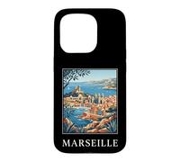 Graphique de Voyage rétro côtier de Marseille, France Coque pour iPhone 15 Pro