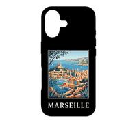 Graphique de Voyage rétro côtier de Marseille, France Coque pour iPhone 17