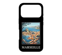 Graphique de Voyage rétro côtier de Marseille, France Coque pour iPhone 17 Pro
