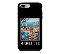 Graphique de Voyage rétro côtier de Marseille, France Coque pour iPhone 7 Plus/8 Plus