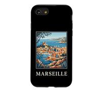 Graphique de Voyage rétro côtier de Marseille, France Coque pour iPhone SE (2020) / 7/8