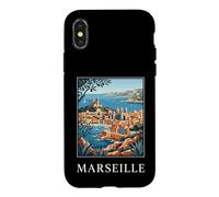 Graphique de Voyage rétro côtier de Marseille, France Coque pour iPhone X/XS