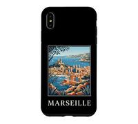 Graphique de Voyage rétro côtier de Marseille, France Coque pour iPhone XS Max