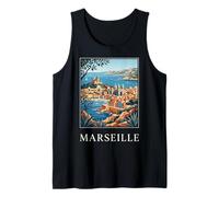 Graphique de Voyage rétro côtier de Marseille, France Débardeur