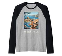 Graphique de Voyage rétro côtier de Marseille, France Manche Raglan