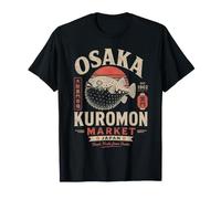 Graphique de Voyage rétro Fugu Fish, marché Japonais de Kuromon d'Osaka T-Shirt
