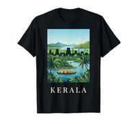 Graphique de Voyage Tropical Backwater du Kerala en Inde T-Shirt