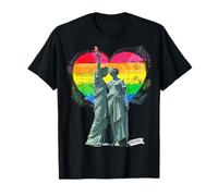 Graphique d'égalité en Forme de cœur Arc-en-Ciel de Pride Liberty & Justice T-Shirt