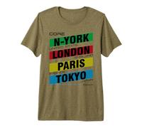 Graphique des Noms de Villes de New York, Londres, Paris, Tokyo T-Shirt Haut de Gamme