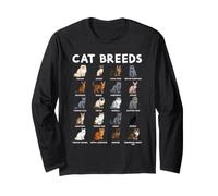 Graphique des Races de Chats Mignons pour Amoureux des Chatons Manche Longue
