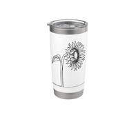 Graphique d'été botanique tournesol Gobelet isotherme en acier inoxydable double paroi