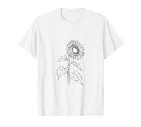 Graphique d'été botanique Tournesol T-Shirt Graphique avec Valeur, Homme, Blanc, M