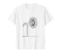 Graphique d'été botanique Tournesol T-Shirt Graphique avec Valeur, Homme, Blanc, S