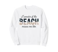 Graphique d'été « I Wonder If The Beach Misses Me Too » Sweatshirt