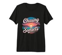 Graphique d'été The Chasing Sunsets T-Shirt Haut de Gamme