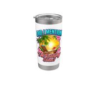 Graphique « Did I Mention Im Retiring Soon Tropical Beach » Gobelet isotherme en acier inoxydable double paroi