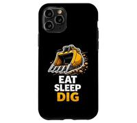 Graphique d'opérateur d'excavatrice Eat Sleep Dig Coque pour iPhone 11 Pro