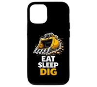 Graphique d'opérateur d'excavatrice Eat Sleep Dig Coque pour iPhone 12/12 Pro