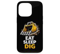 Graphique d'opérateur d'excavatrice Eat Sleep Dig Coque pour iPhone 13 Pro