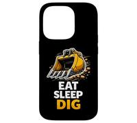 Graphique d'opérateur d'excavatrice Eat Sleep Dig Coque pour iPhone 14 Pro