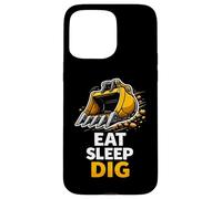 Graphique d'opérateur d'excavatrice Eat Sleep Dig Coque pour iPhone 15 Pro Max