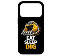 Graphique d'opérateur d'excavatrice Eat Sleep Dig Coque pour iPhone 17 Pro