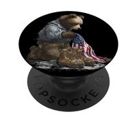 Graphique d'ours tragique pour Solider et Symbolique PopSockets PopGrip Adhésif