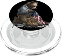 Graphique d'ours tragique pour Solider et Symbolique PopSockets PopGrip pour MagSafe