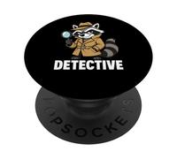 Graphique drôle de détective Raton Laveur PopSockets PopGrip Adhésif