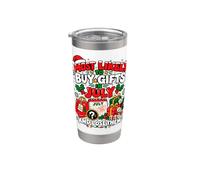 Graphique drôle d'humour de vacances de shopping de Noël Gobelet isotherme en acier inoxydable double paroi