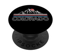 Graphique du Coucher de Soleil sur Le Mont Colorado PopSockets PopGrip Adhésif