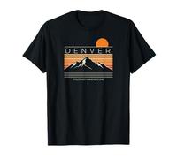 Graphique du Coucher de Soleil sur Le Mont Denver Colorado T-Shirt