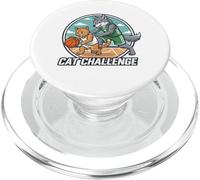 Graphique du défi Sportif Basketball Cat vs Wolf PopSockets PopGrip pour MagSafe